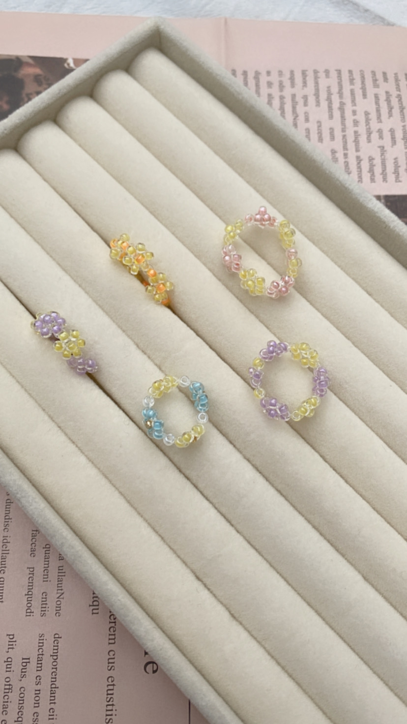 【日系串珠系列】花珠．戒指