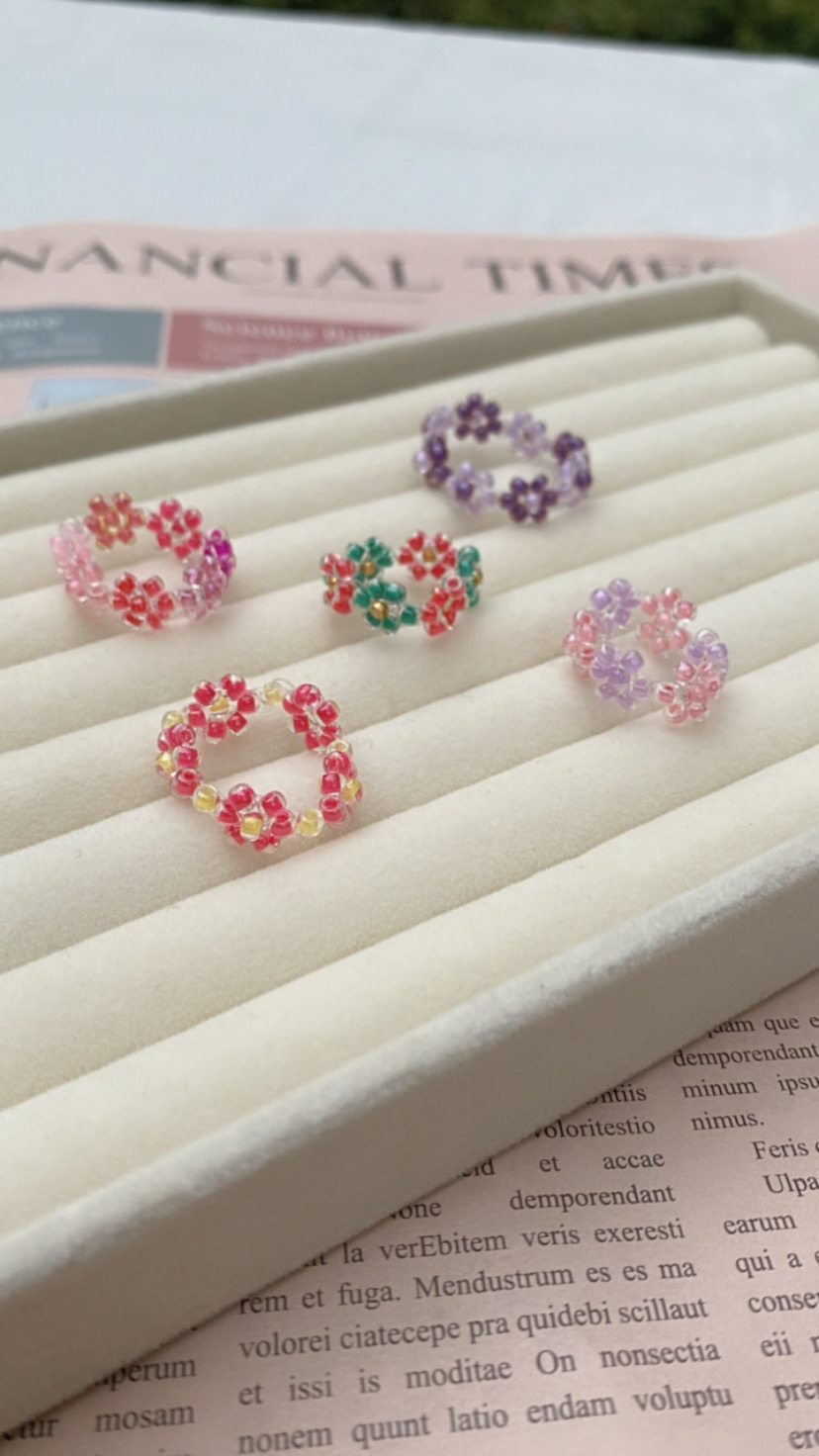 【日系串珠系列】花珠．戒指