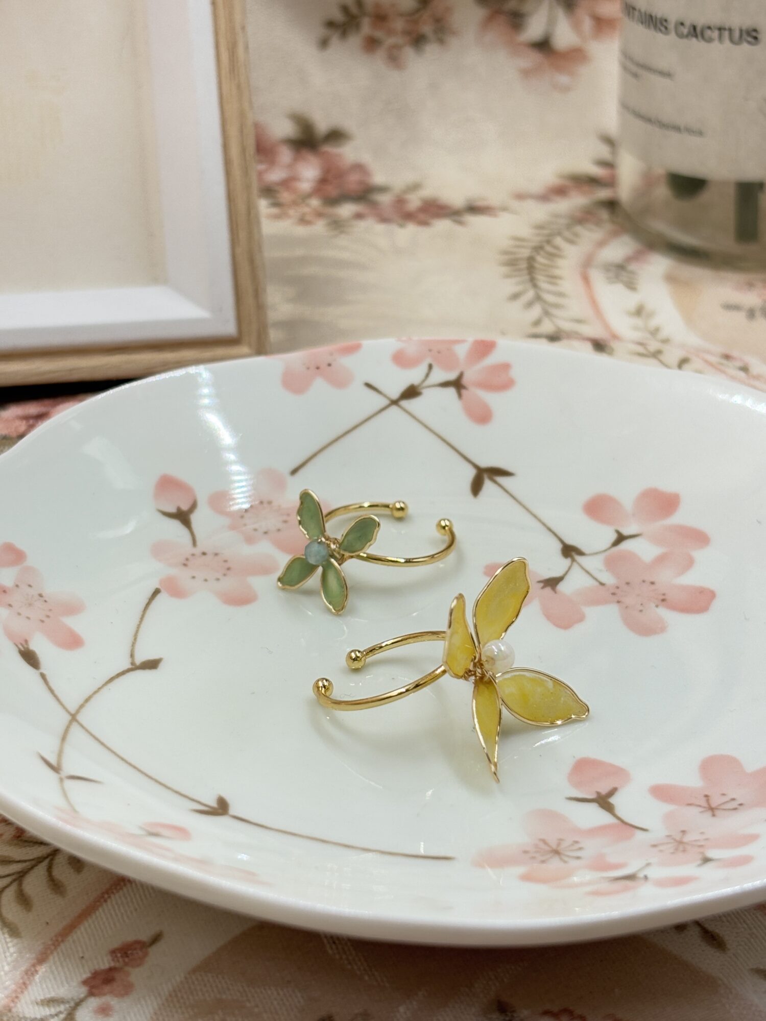 【水晶花】金羽蝶．戒指