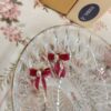 【水晶花】珠心蝴蝶結．耳環